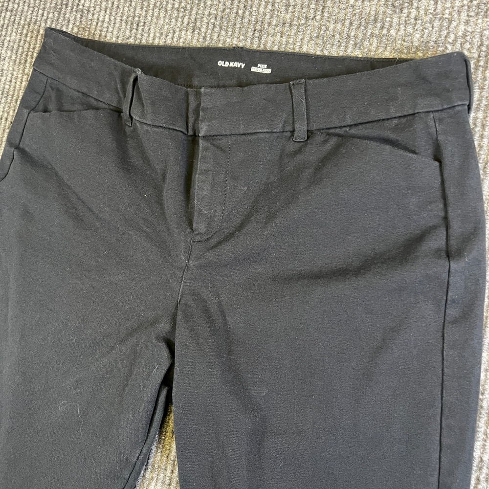 Old Navy Pixie Ankle Pants Womens 12 Black Never-Fade Stretch Skinny Work
